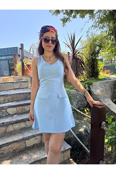 Lidya Collection Bebe Mavisi Mini Elbise