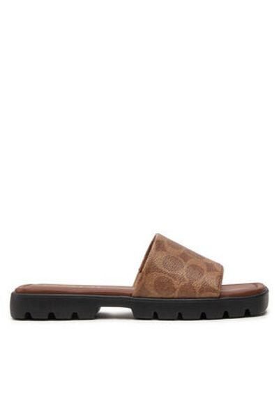 Coach Women's Flip-Flops brown COACH-CP898 NM9 KHAKI/DARK SADDLE
