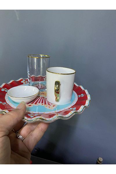 elif aksesuar Olbia Colored Glass Coffee Presentation Set