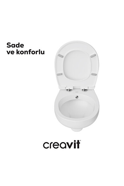 Creavit Perla Thermoplast Yavaş Kapanan Klozet Kapaklı Beyaz Set