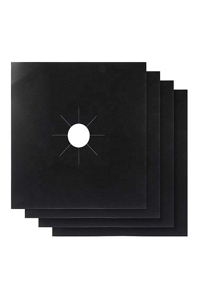 Universal Set 4 protectii aragaz, teflon, negru, 27x27 cm