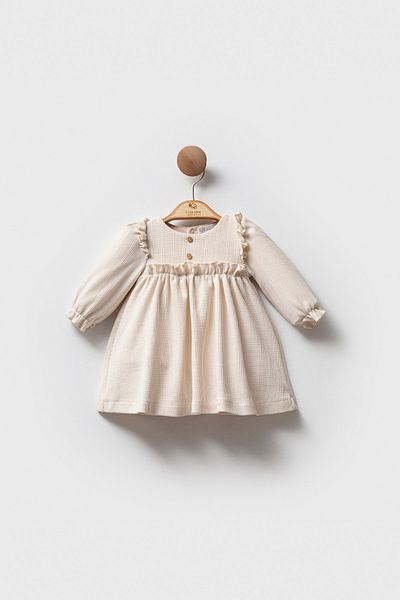 Cassiope Baby Girl Dress with Ruffled Collar and Long Sleeves