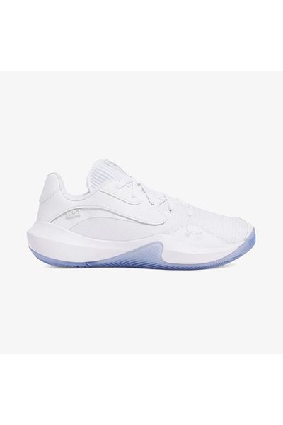Under Armour Lockdown 7 Χαμηλά ανδρικά λευκά παπούτσια μπάσκετ