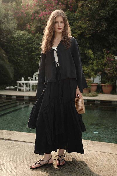 Hooopstore Boho Cross Layer Voile Navy Blue φούστα