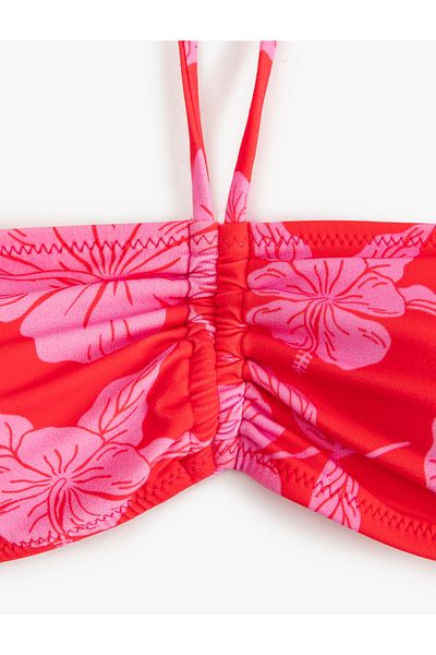 Koton Floral Patterned Strapless Bikini Top