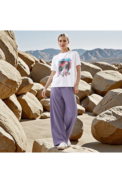 Kappa Kappa Textured Track Pants with Drawstring Closure and Pockets