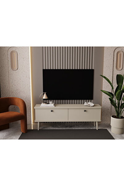 melura home LUNARIS TV ÜNİTESİ 160 CM 2 KAPAKLI OVAL KENAR %100 MDF LAKE AHŞA...