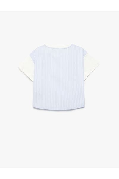Koton Crew Neck Short Sleeve Cotton T-Shirt with Anchor Print Detail
