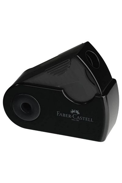 OEM Faber-Castell Sleeve Mini Single Sharpener with Container, Black