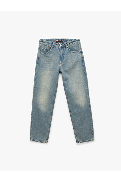 Koton Βαμβακερό κανονικό vintage τζιν παντελόνι σε ίσια εφαρμογή