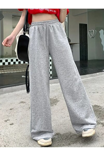 LOSMARY KADIN GRİ DÜZ PAÇA EŞOFMAN ALTI