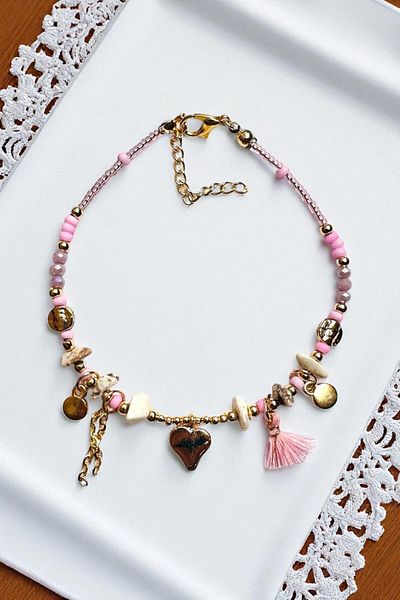 PETEK AKSESUAR Minelli Heart Natural Stone Anklet