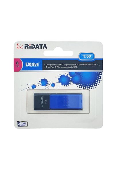 ridata USB 2.0 Flash Drive RiDATA 8 GB, EZdrive ID50, retractable connector, blue