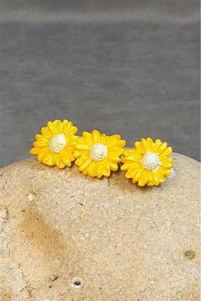 Uretti - Hülya 6683 9190 Agrafă de păr realizată manual din argilă polimerică cu design de flori de margaretă galbenă / 6 cm
