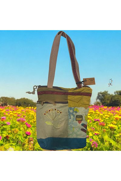 Old Cotton Vintage Colorful Ethnic Medium Size Beach Daily Women's Shoulder Bag 27cm X 33cm