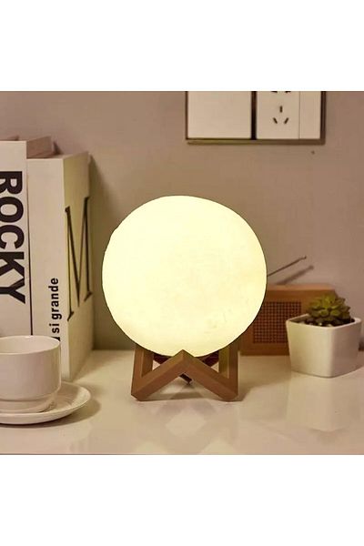 Aptel Moon lamp, warm-cold light, battery powered, 10 cm