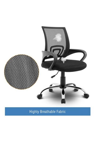 AWF AL WADI FURNITURE Tris Set of 2 Home Computer Swivel Chairs Ergonomic Office Chair Breathable Mesh Desk Chairs, Black