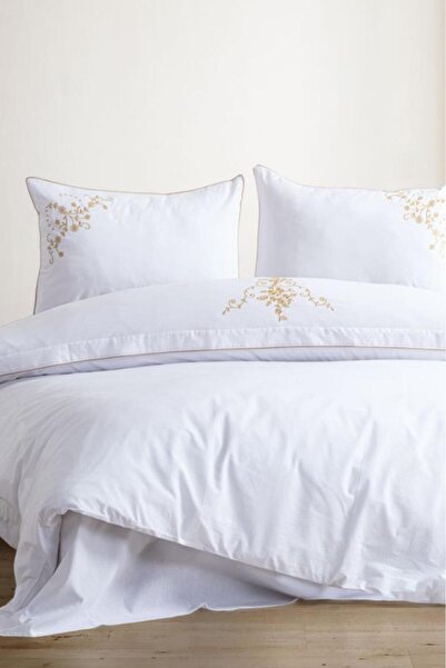 Çeyiz Diyarı Sorella Embroidered 100% Cotton Double Duvet Cover Set