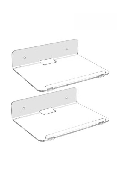 SMARTPOINTS Set of 2 Acrylic Floating Wall Shelves – 8x6 Inch Adhesive Displa...