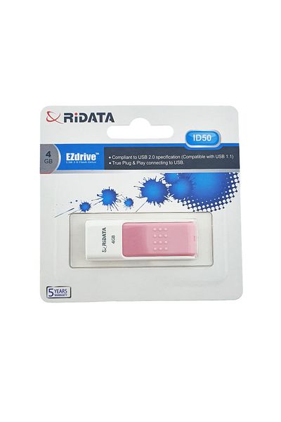 ridata USB 2.0 Flash Drive RiDATA 4GB, EZdrive ID50, retractable connector, pink