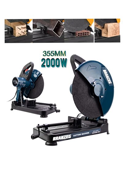 BRANZEG 2000W 355Mm Bakır Sargılı Metal Sanzuman Profil Metal Demir Kesme Mak...