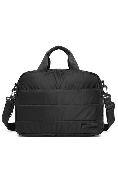SMART BAGS حقيبة كمبيوتر محمول وحقيبة كمبيوتر محمول للجنسين من القماش الناعم 8724 - أسود