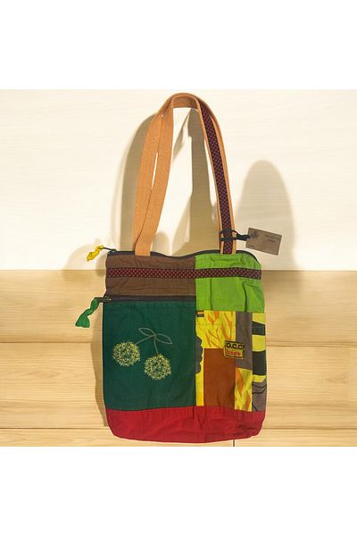 Old Cotton Vintage Colorful Ethnic Medium Size Beach Daily Women's Shoulder Bag 27cm X 33cm