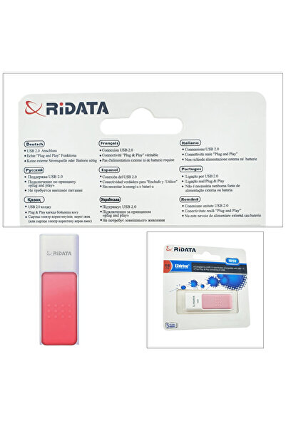 ridata USB 2.0 Flash Drive RiDATA 16GB, EZdrive ID50, retractable connector, pink