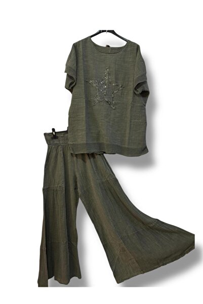 MENSAR OTANTİK مجموعة الكتان المرصعة بالنجوم النسائية