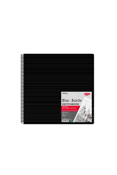 daço Daco Sketch Pad, 30x30 cm, 80 Tabs, 110 gsm, Black Paper