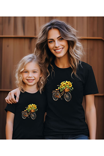 ASELİNDA Tricou combinat mamă-fiu cu imprimeu pentru biciclete (adăugați 2 bu...