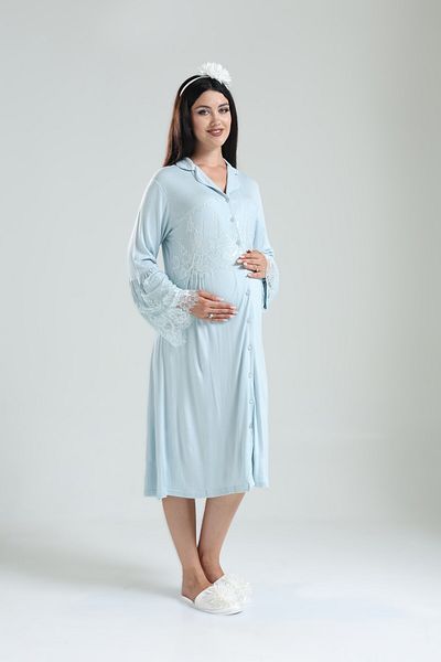 Pelin Cămașă de noapte pentru maternitate Tuba Blue pentru femei