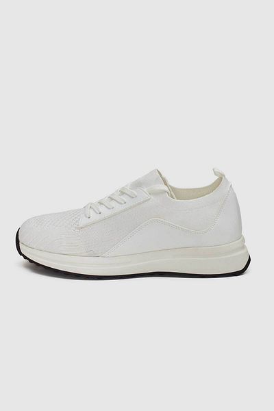 Twn White Lace-Up Sports Shoes