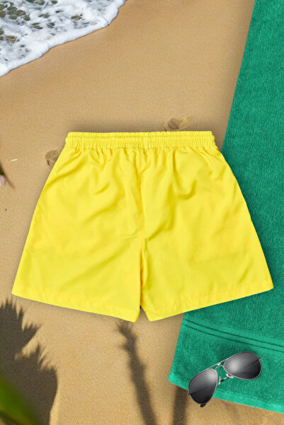 Justyol Men's Waterproof Yellow Swim Shorts – Summer Beach and Pool Swim Shorts