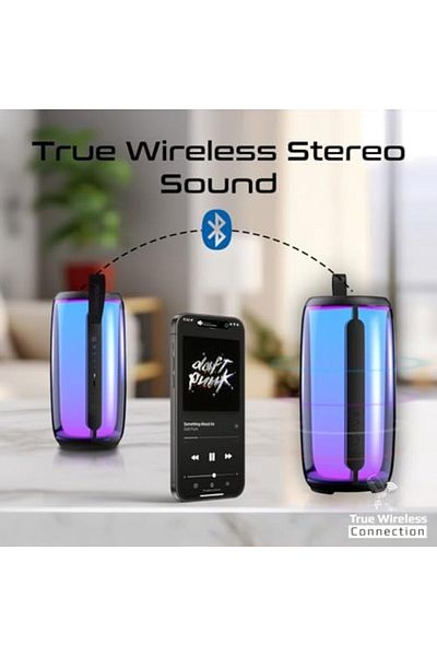 Promate Promate Bluetooth Speaker, Premium 10W True Wireless Portable HD Speaker with RGB Lights, Bluetooth