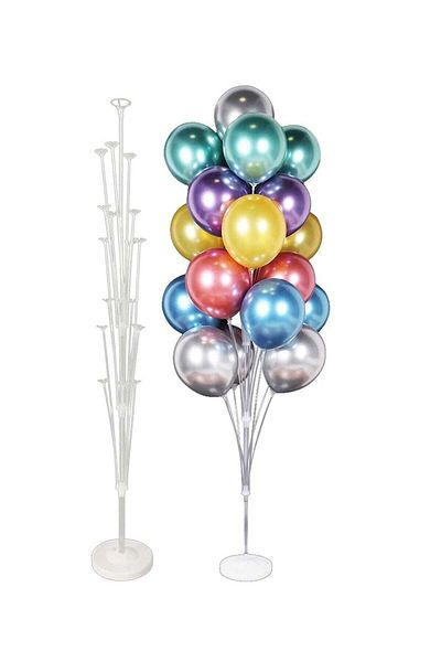 MARKQ Balloon Stand Kit, 160 cm Table Balloon Stand Holder, 19 Pcs Balloon Cups and Sticks for Birth