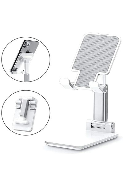 Aptel Foldable phone holder, plastic, white, 16 cm