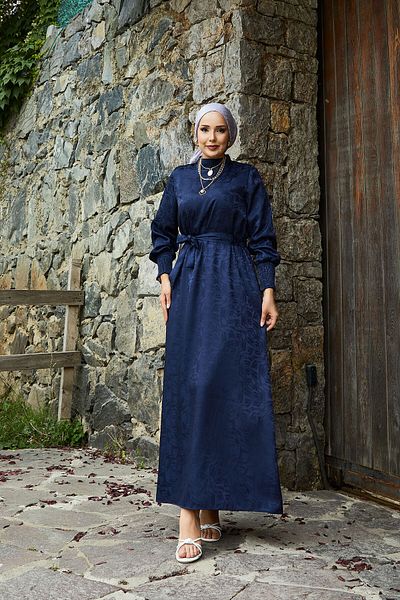 EBRUTESETTÜR Mobile Belted Sleeves Gipeli Jacquard Dress
