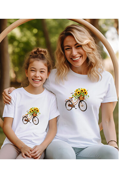 ASELİNDA Tricou combinat mamă-fiu cu imprimeu pentru biciclete (adăugați 2 bu...