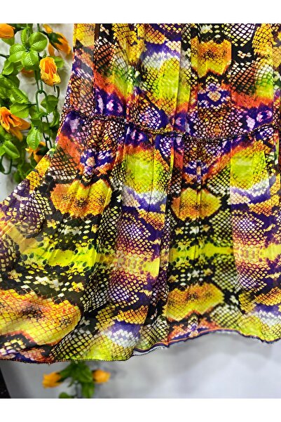 edu collection Şifon etek desenli midi boy 82 cm