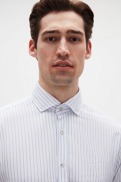 D'S Damat Ds Damat Comfort White Striped Shirt