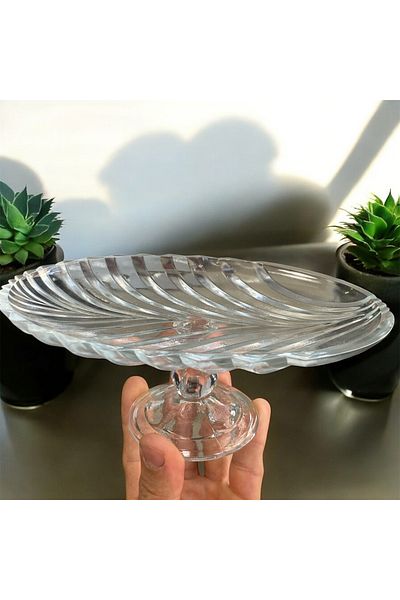 DAFE HOME Standing Glass Presentation Plate 20 cm