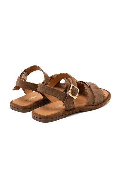 John May Women / Girls Sandals Rc-25Y-001-R29624 John May Tobacco Suede