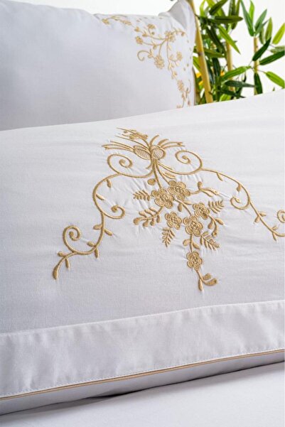 Çeyiz Diyarı Sorella Embroidered 100% Cotton Double Duvet Cover Set