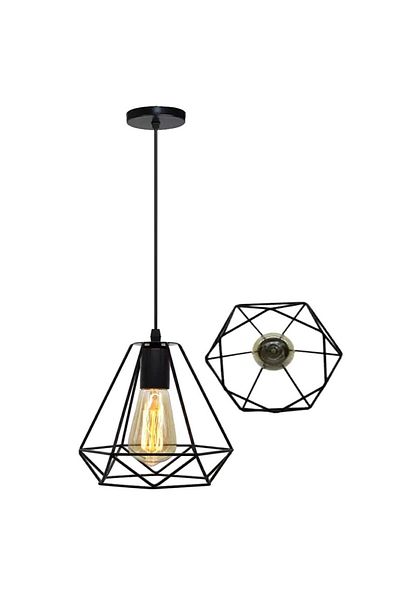 Aptel Chandelier with lampshade, metal, black, 30-115 cm