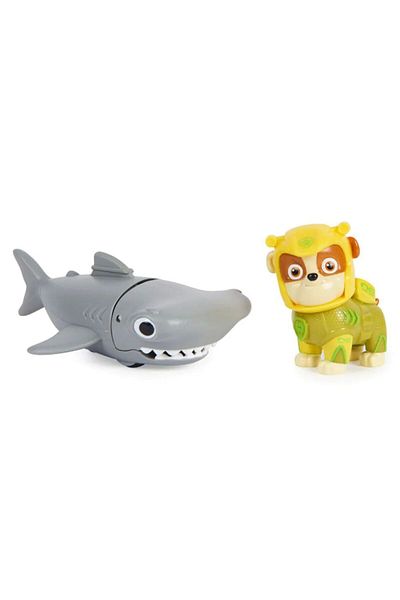 Spin Masters Paw Patrol Aqua Pups Rubble hammerhead shark friend figurine