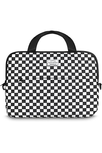 zagatto Slim laptop bag for women, 15.6”, black and white, waterproof, casual design, ZG678