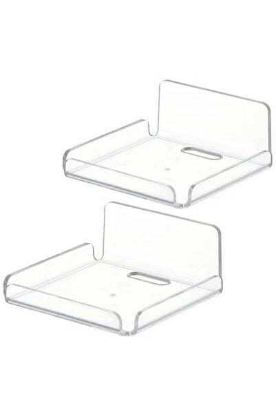 SMARTPOINTS Clear Acrylic Wall Shelf Set of 2 – No-Drill Floating Shelves for Cameras, Baby Monitors, Speakers