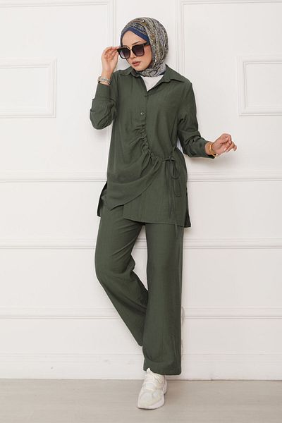 EBRUTESETTÜR Double Suit with Gathered Front and Side Ties