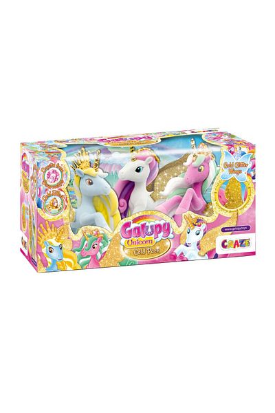 CRAZE Set of 3 Craze Galupy Gold Unicorn figurines